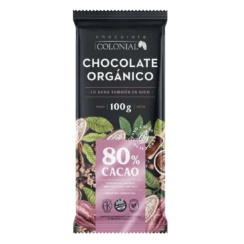 Chocolate orgánico 80% cacao Colonial 100g