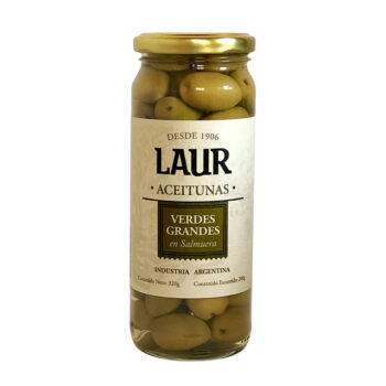 ACEITUNAS VERDES EN SALMUERA CON CAROZO 360G LAUR